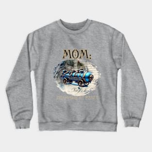 Mom: Steampunk At Heart Vintage Locomotive - Golden Version Crewneck Sweatshirt